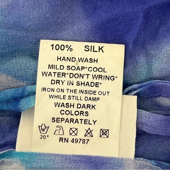 Gottex 100% Silk Floral Purple Scarf Wrap Shawl Beach One Size Cover Up 48X25 - Picture 5 of 6